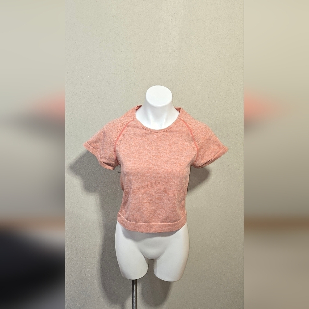 Victoria's Secret PINK SEAMLESS WORKOUT CROP TOP T SHIRT CREW Size XL *see pic